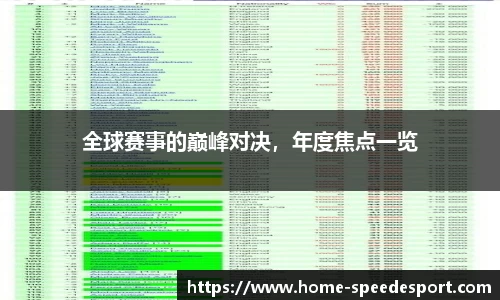 全球赛事的巅峰对决，年度焦点一览